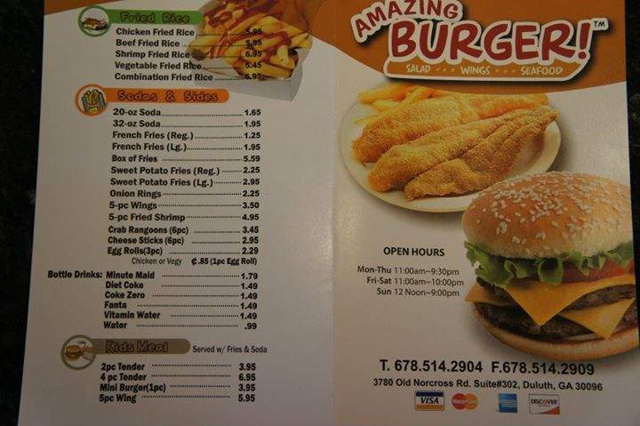 Amazing Burger - Duluth, GA menu_pic