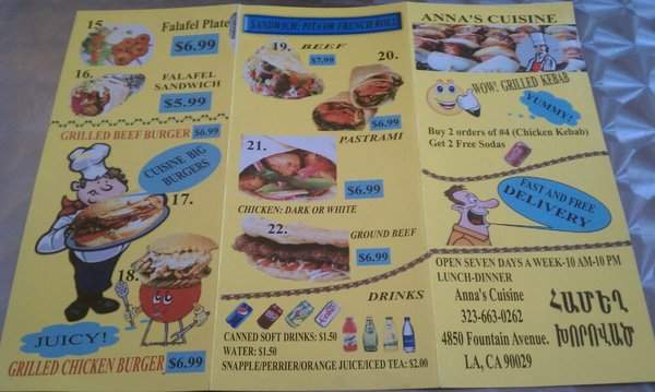 Anna's Mexican Restaurant - Northridge, CA menu_pic