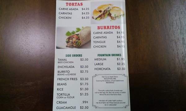 Apache Taco Shop - Las Vegas, NV menu_pic