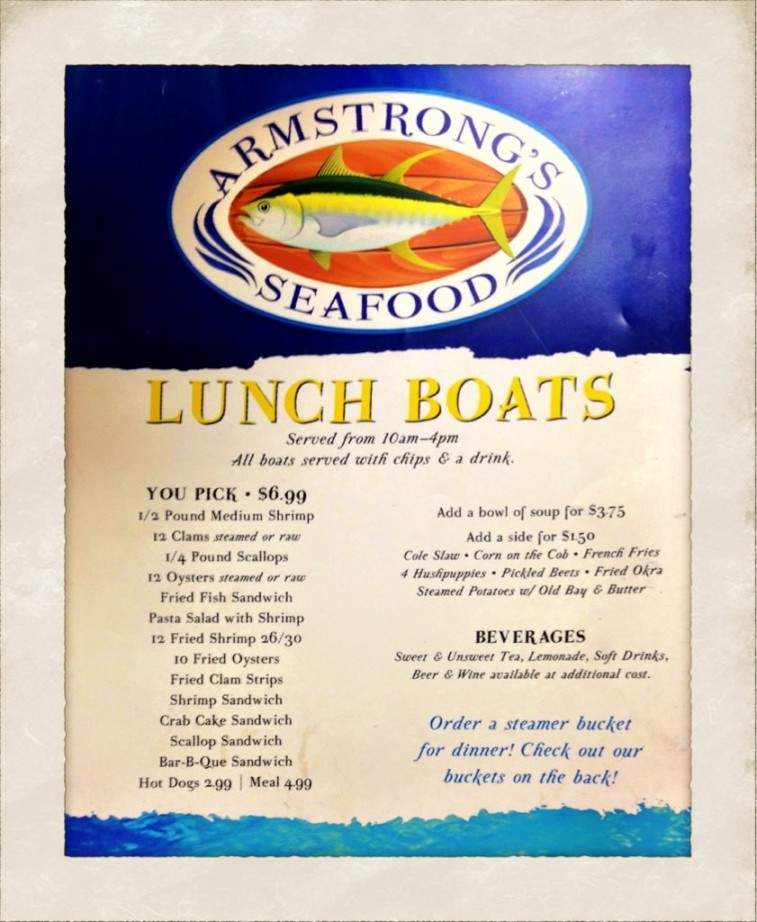Armstrong Seafood - Nags Head, NC menu_pic