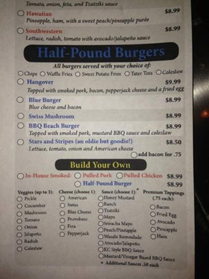 Atlas Tap House - Myrtle Beach, SC menu_pic