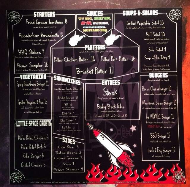 Atomic Grill - Morgantown, WV menu_pic