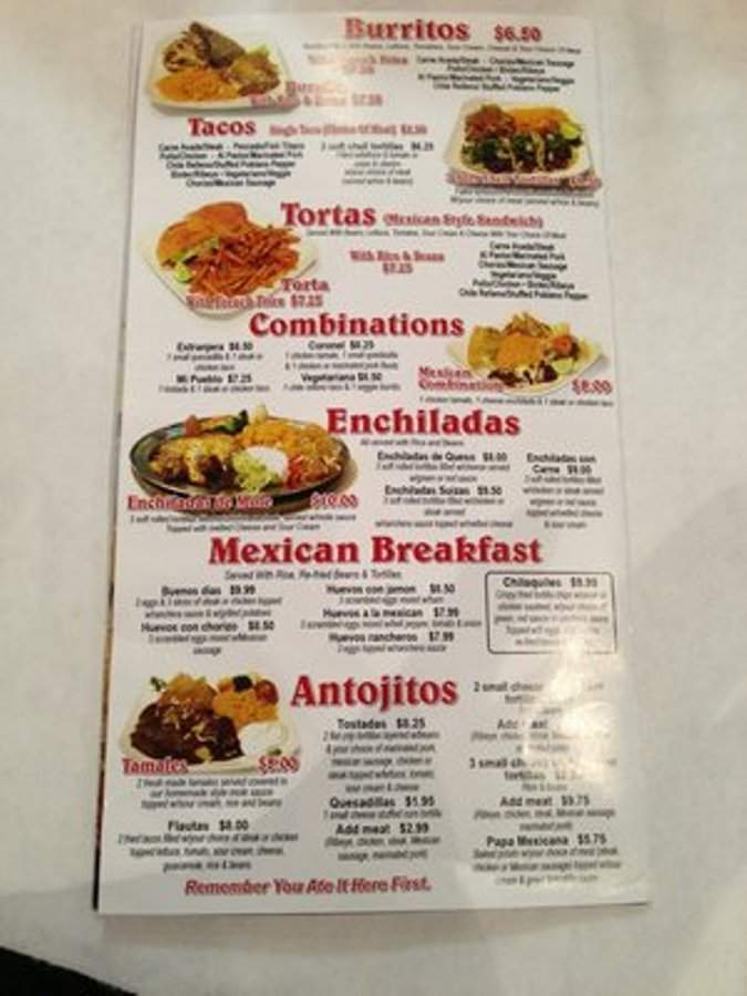 Autentico 5 de Mayo - Chicago, IL menu_pic