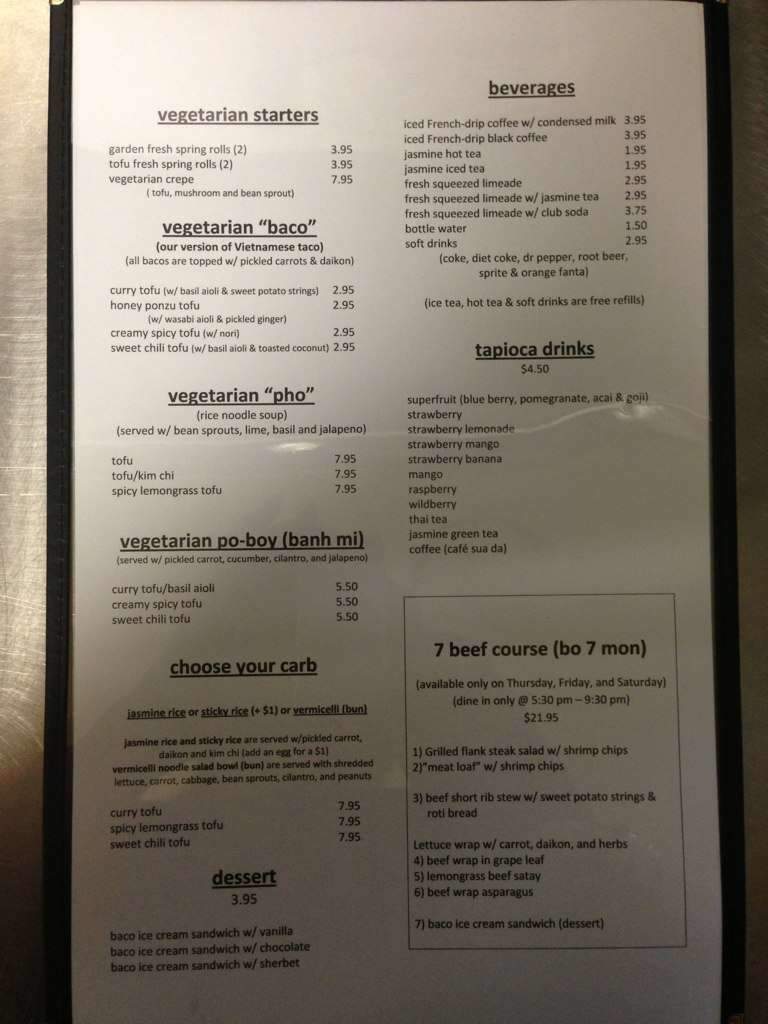 Ba Chi Canteen - New Orleans, LA menu_pic