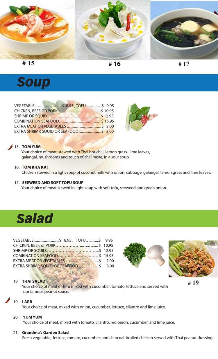 Baan Khun Ya Thai Restaurant - Pasco, WA menu_pic