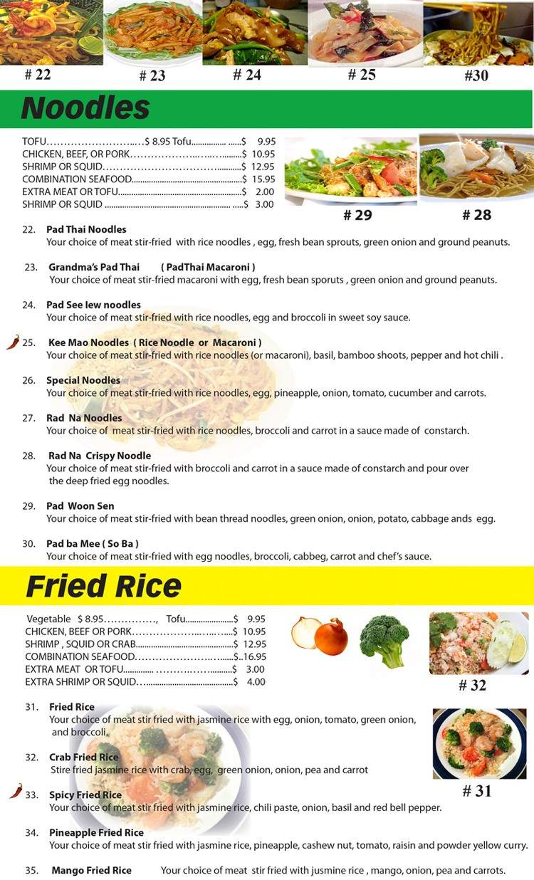 Baan Khun Ya Thai Restaurant - Pasco, WA menu_pic