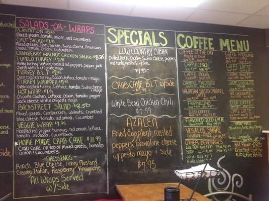 Backstreet Cafe - Sunset Beach, NC menu_pic