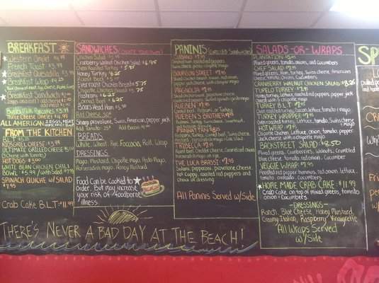 Backstreet Cafe - Sunset Beach, NC menu_pic