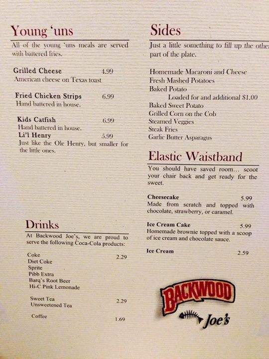 Backwood Joe's - Petal, MS menu_pic
