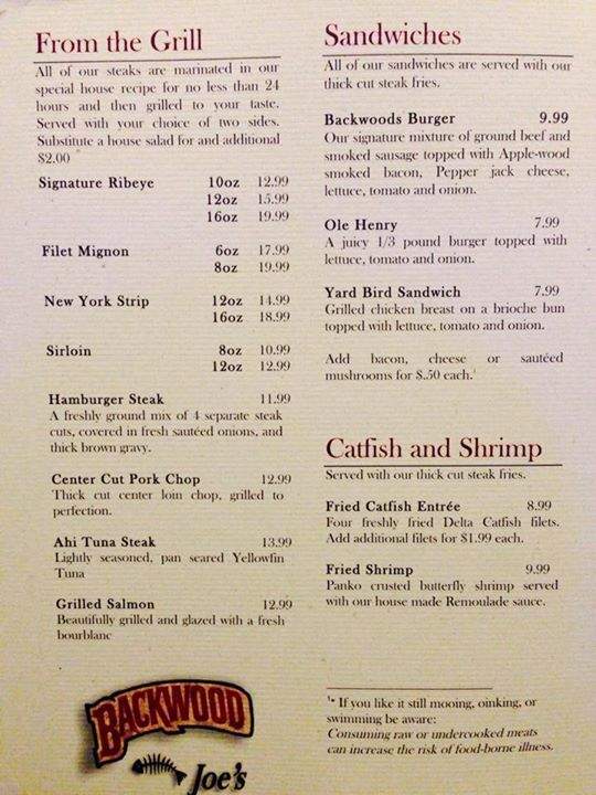 Backwood Joe's - Petal, MS menu_pic