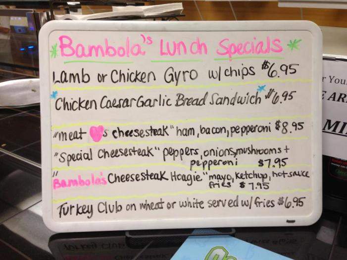 Bambola's - Hilltown, PA menu_pic
