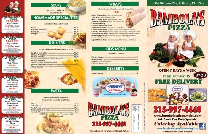 Bambola's - Hilltown, PA menu_pic