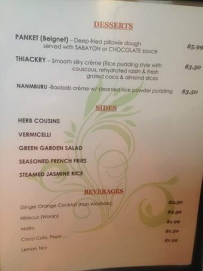 Bantaba African Restaurant - Lynnwood, WA menu_pic