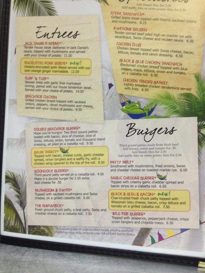 Beachside Bar & Grill - Crandon, WI menu_pic