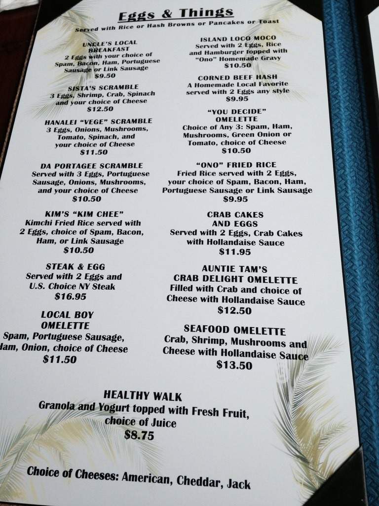 Beachwalk Restaurant & Grill - Kapaa, HI menu_pic