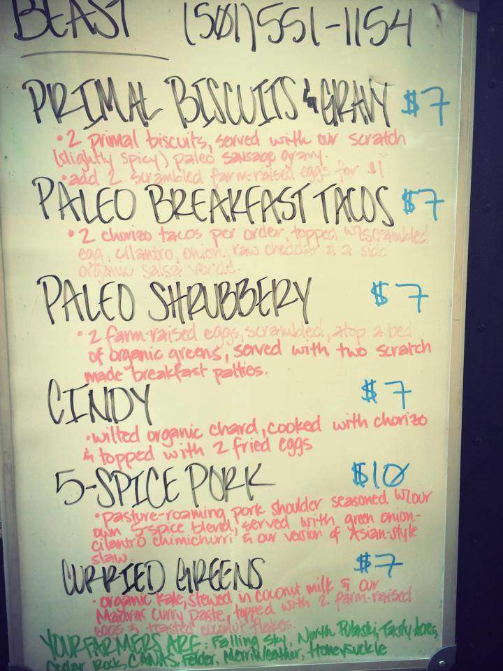 Beast Food Truck - Little Rock, AR menu_pic