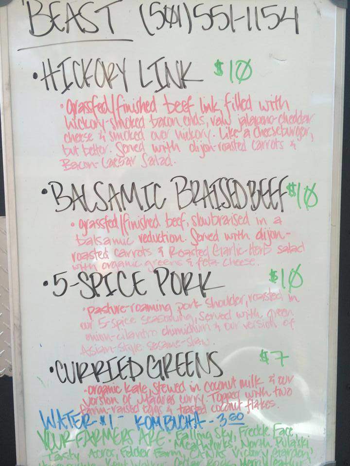 Beast Food Truck - Little Rock, AR menu_pic