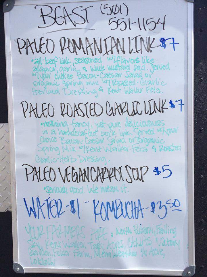 Beast Food Truck - Little Rock, AR menu_pic