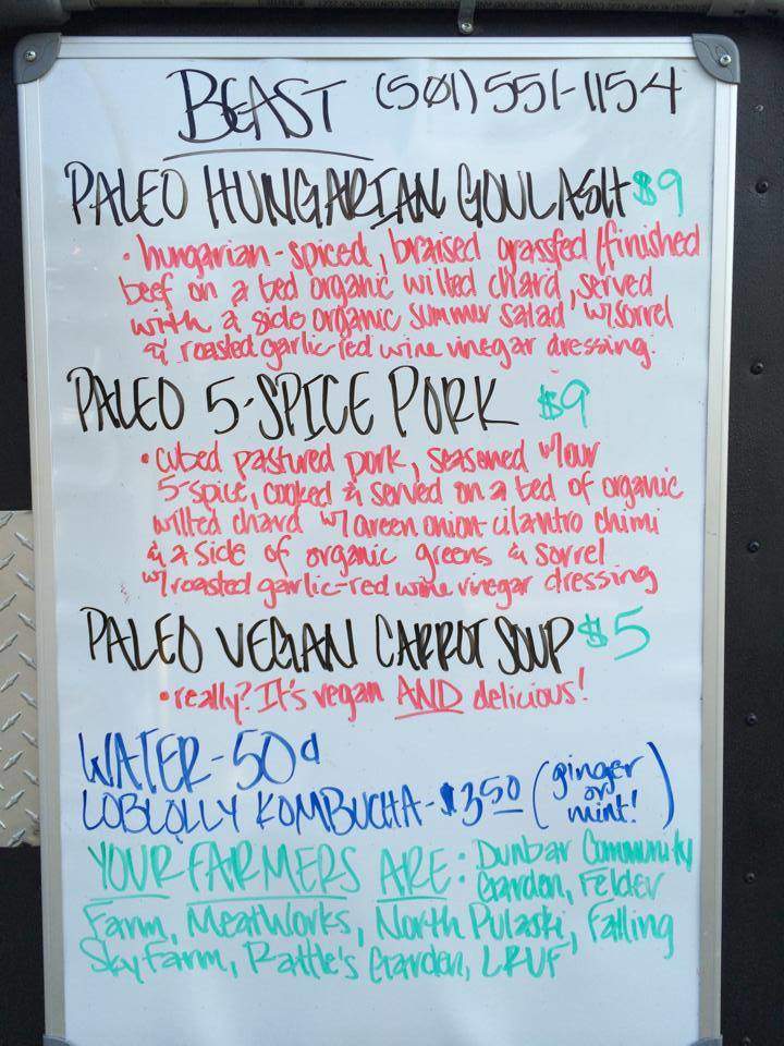 Beast Food Truck - Little Rock, AR menu_pic