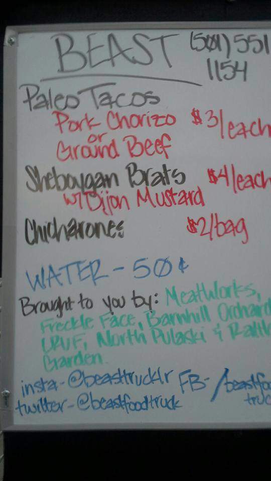 Beast Food Truck - Little Rock, AR menu_pic