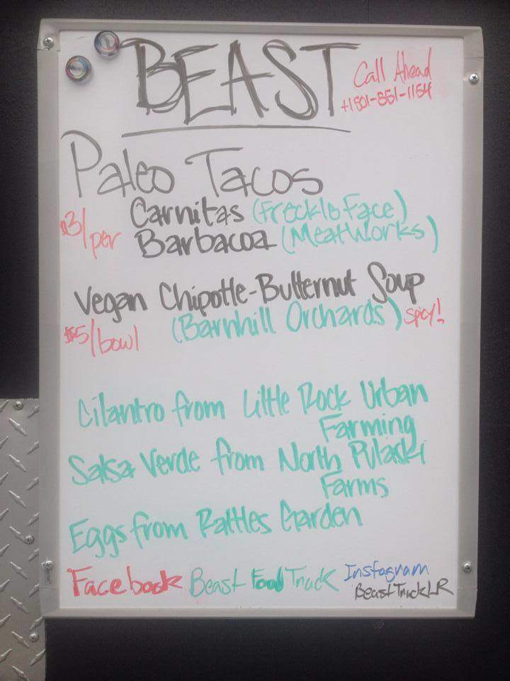 Beast Food Truck - Little Rock, AR menu_pic