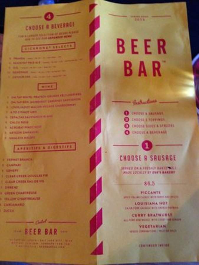 Beer Bar - Salt Lake City, UT menu_pic