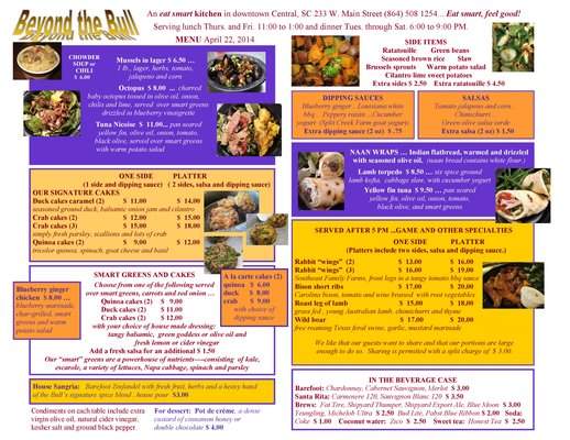 Beyond the Bull - Seneca, SC menu_pic