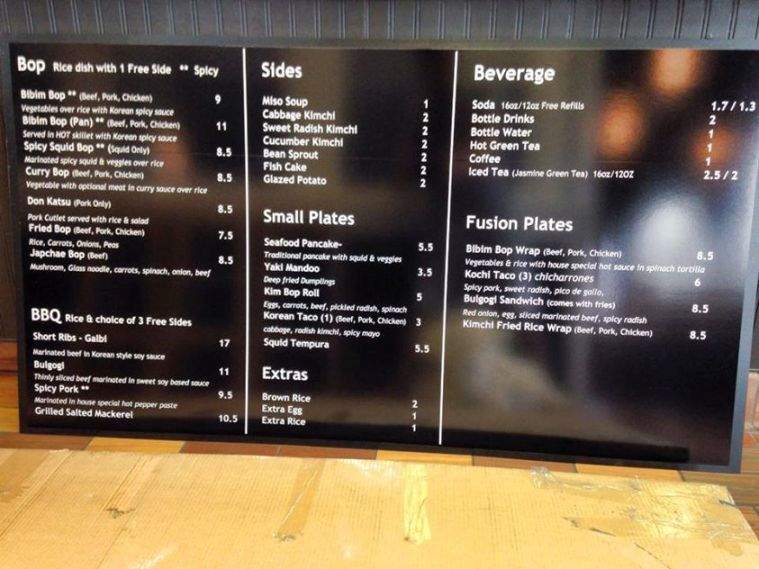 Bibim Bop - Clarksville, TN menu_pic