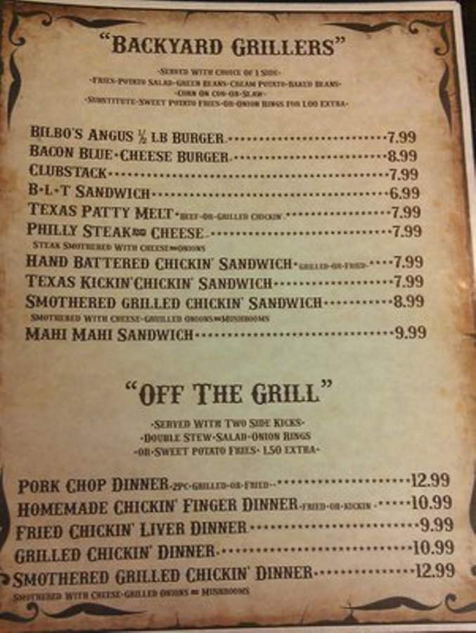 Bilbo's BBQ - Port Richey, FL menu_pic