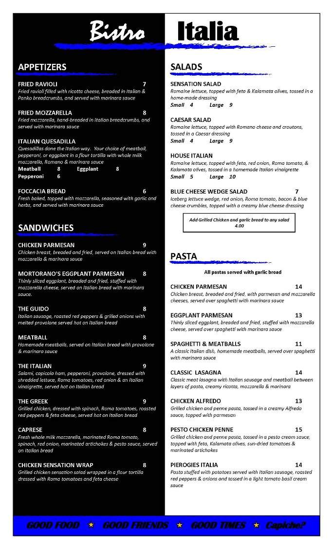Bistro Italia - Baton Rouge, LA menu_pic
