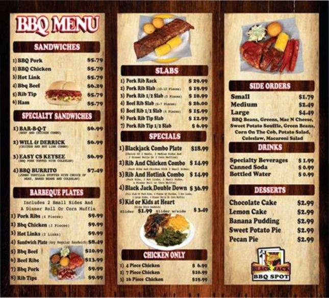 Black Jack BBQ Spot - La Mesa, CA menu_pic