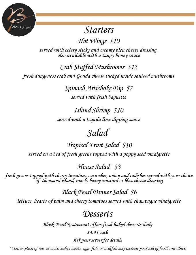 Black Pearl Restaurant - St George, UT menu_pic