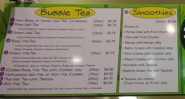 Black Pearl Vietnamese Sandwiches & Bubble Tea - Lexington, KY menu_pic