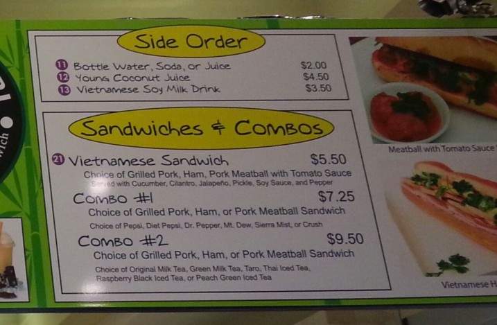 Black Pearl Vietnamese Sandwiches & Bubble Tea - Lexington, KY menu_pic