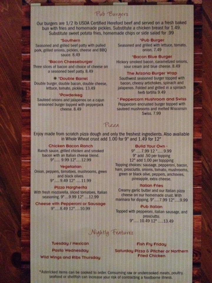Black River Valley Pub - Bessemer, MI menu_pic