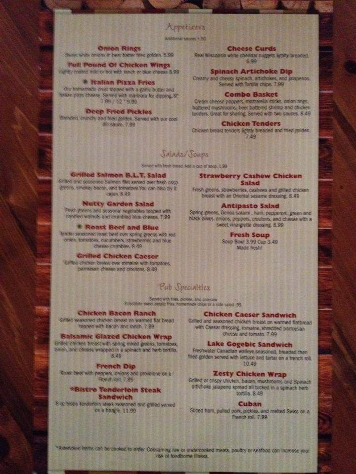 Black River Valley Pub - Bessemer, MI menu_pic