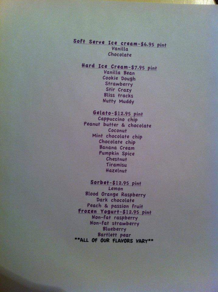 Bliss Ice Cream - Greenwich, CT menu_pic