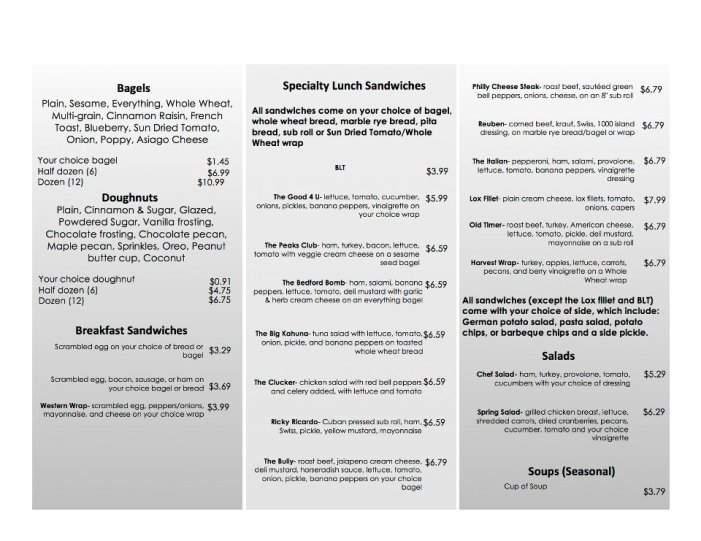 Blue Ridge Bagel - Bedford, VA menu_pic