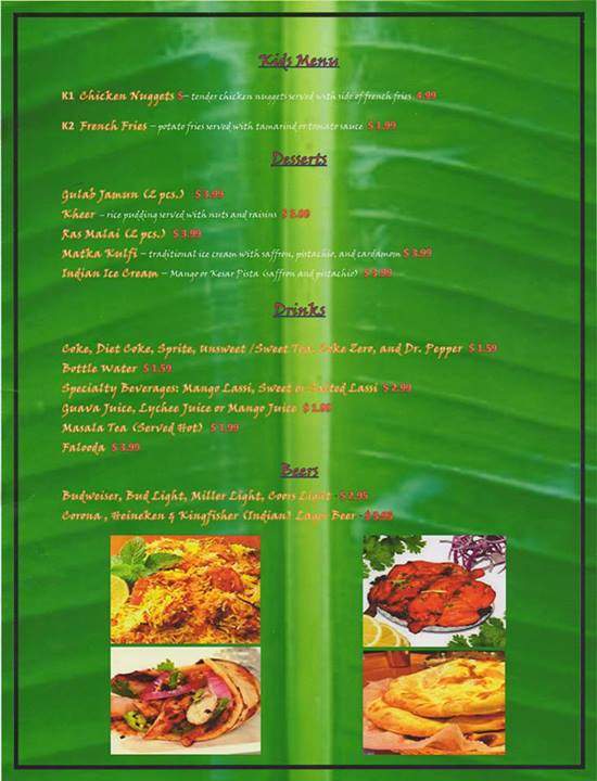Bombay Spice Kitchen - Starkville, MS menu_pic