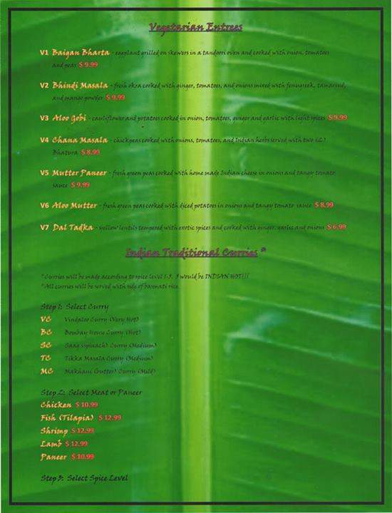 Bombay Spice Kitchen - Starkville, MS menu_pic