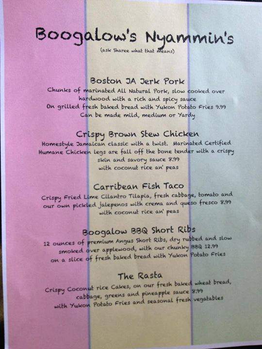 Boogalow's - Kensington, NH menu_pic