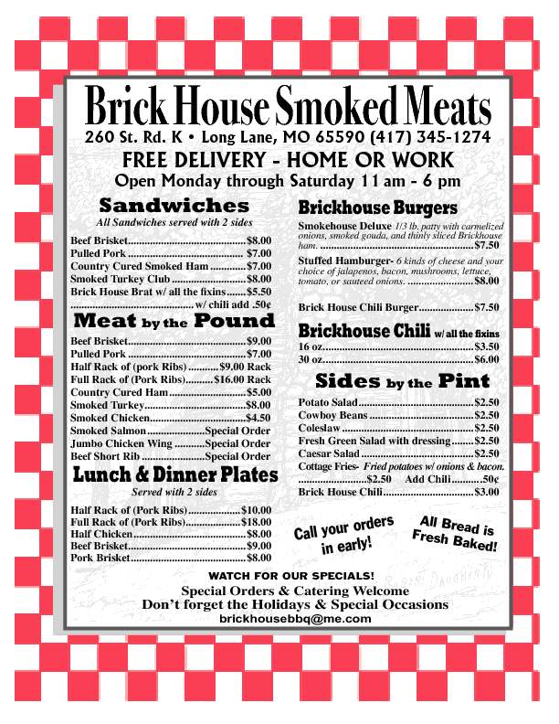 Brick House Smoked Meats - Long Lane, MO menu_pic