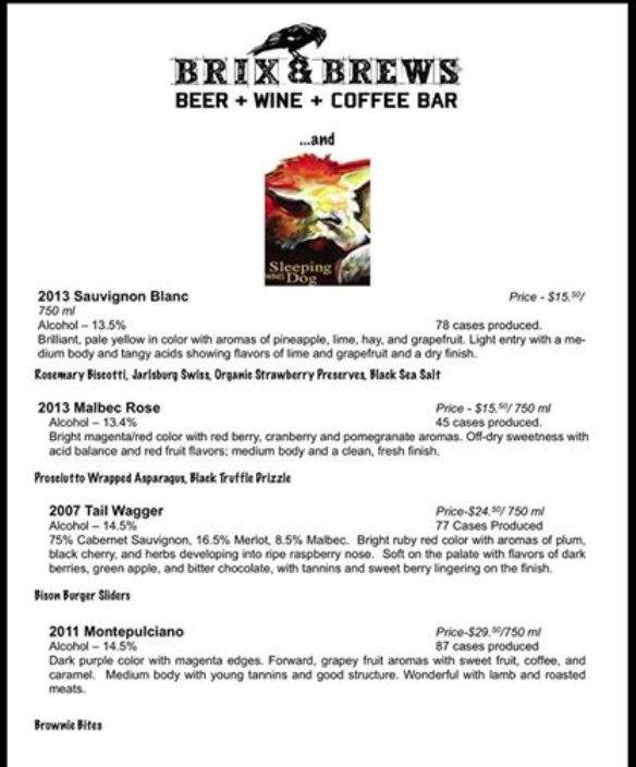 Brix & Brews - West Richland, WA menu_pic