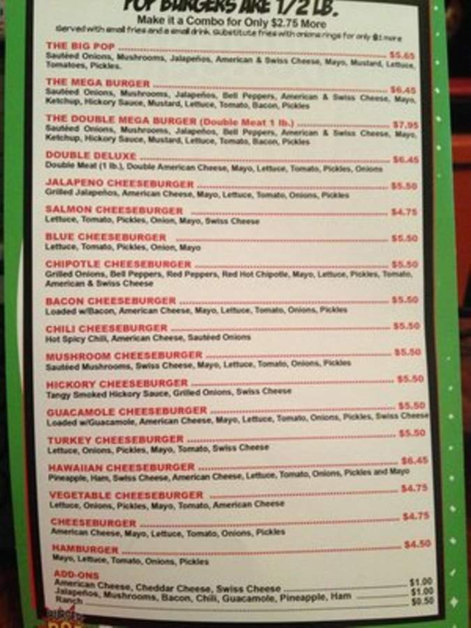 Burger Pop - Seagoville, TX menu_pic