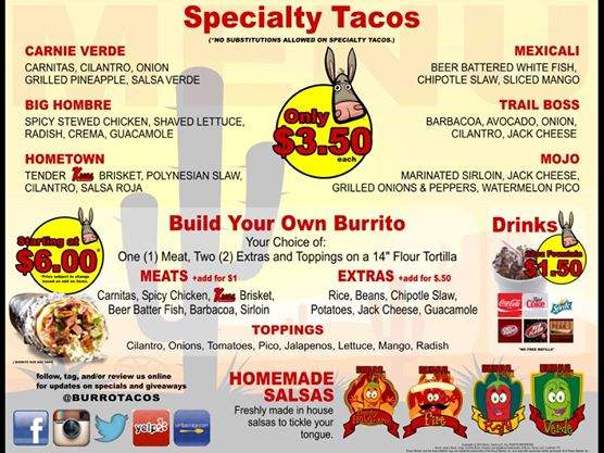 Burro - Lockhart, TX menu_pic
