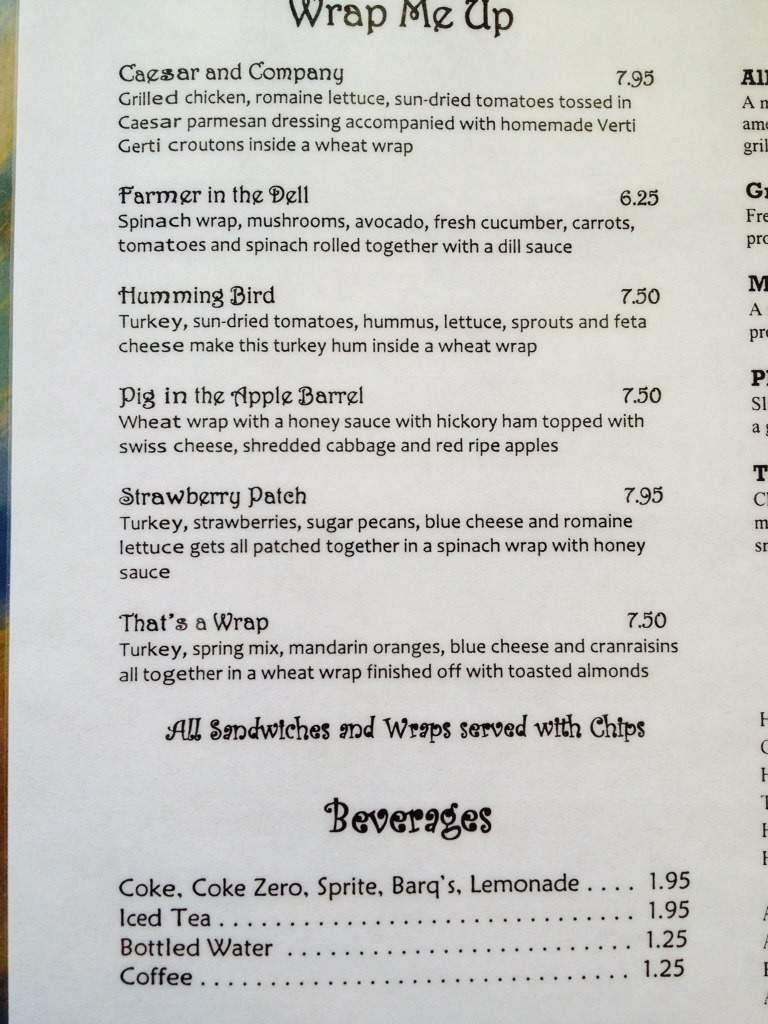 Cafe Cadeli - Slidell, LA menu_pic