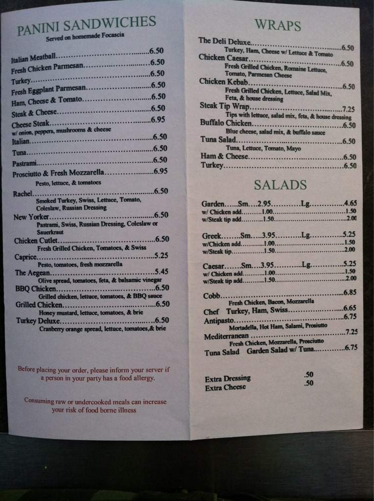 Cafe Dino - Boston, MA menu_pic