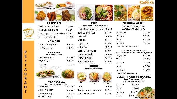 cafe G - Greensboro, NC menu_pic
