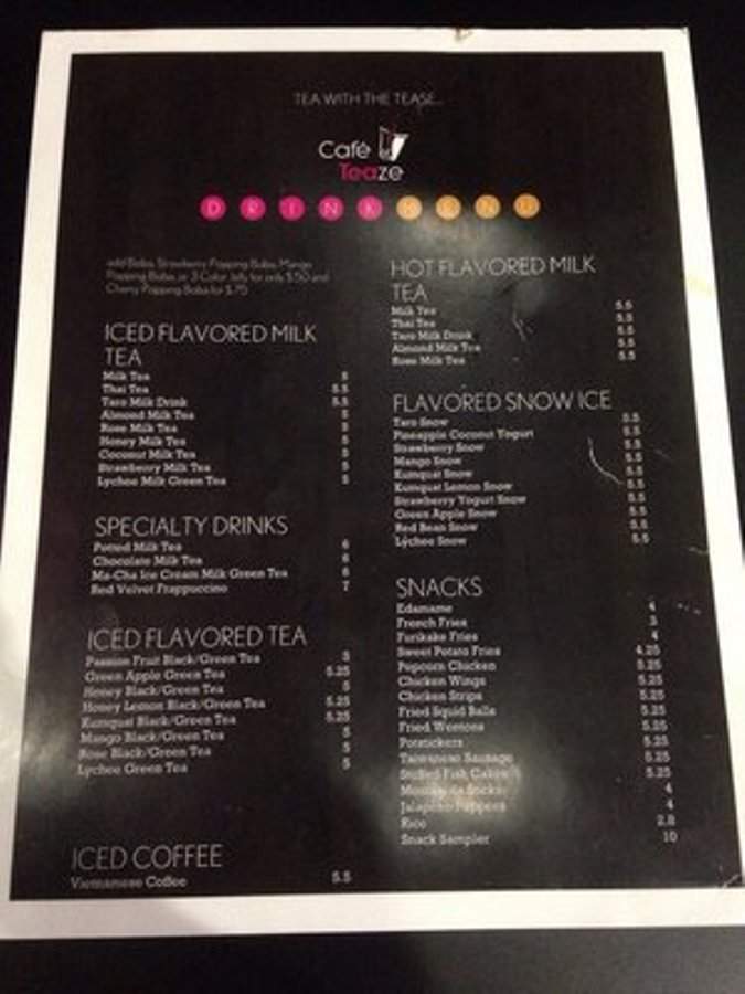 Cafe Teaz - Las Vegas, NV menu_pic