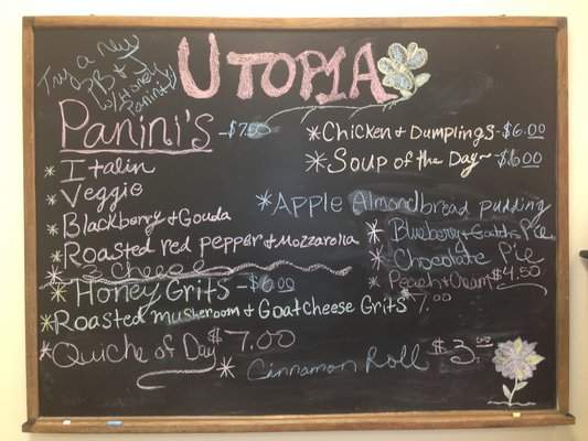 Cafe Utopia - Columbia, MO menu_pic